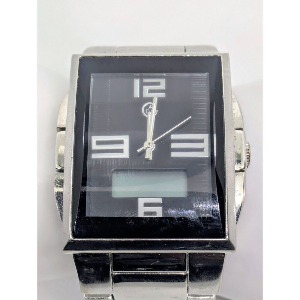 Men's Vintage George silver stainless steel Analog Digital Watch (Needs Battery)